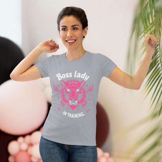 Women's Tee - Boss Lady in Training Funny Motivational Triblend Shirt