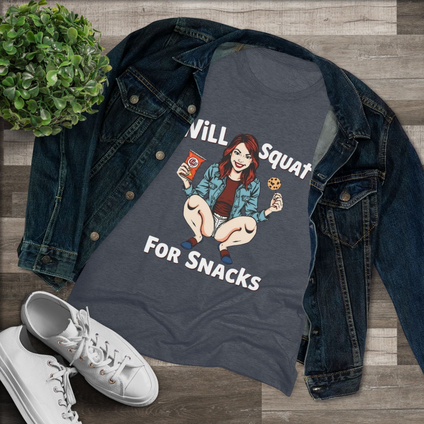 Funny Women's Tee - Will Squat For Snacks