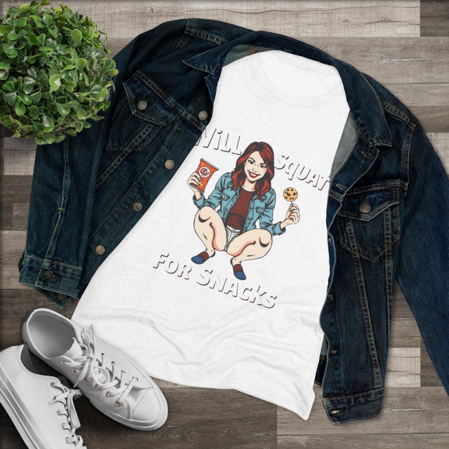 Funny Women's Tee - Will Squat For Snacks