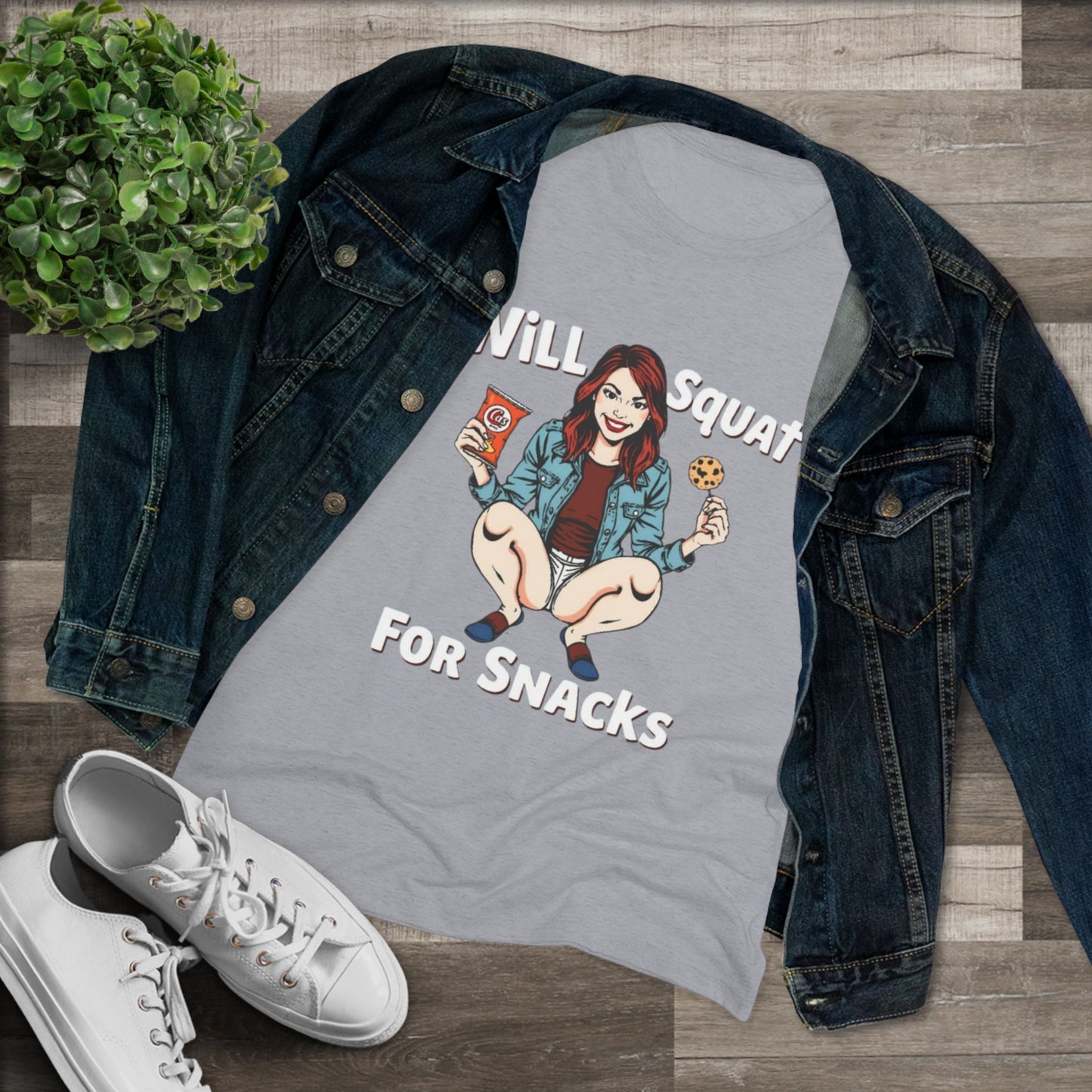 Funny Women's Tee - Will Squat For Snacks