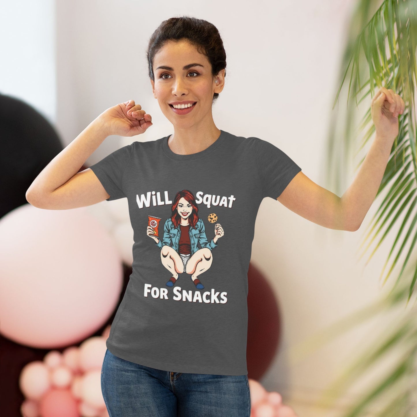 Funny Women's Tee - Will Squat For Snacks