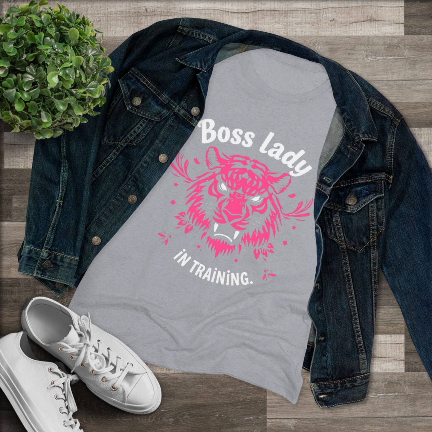 Women's Tee - Boss Lady in Training Funny Motivational Triblend Shirt