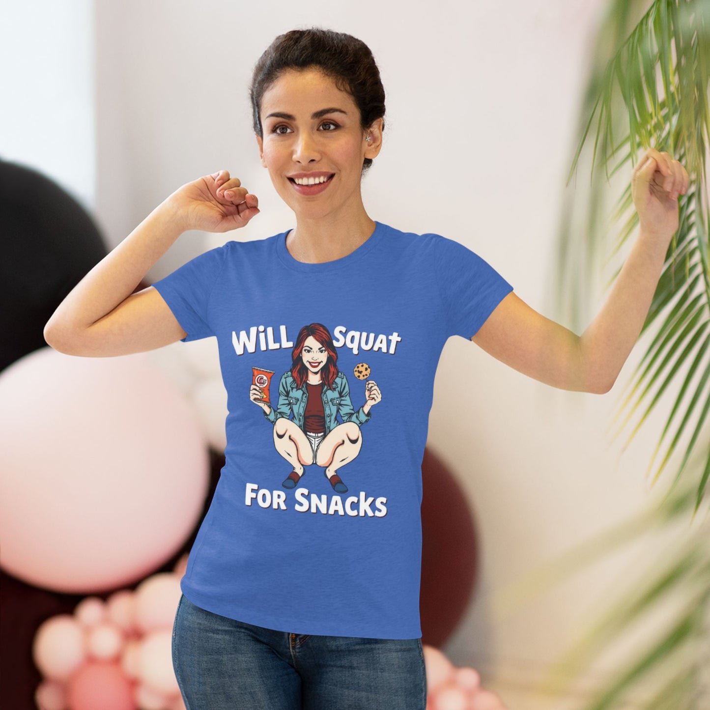 Funny Women's Tee - Will Squat For Snacks