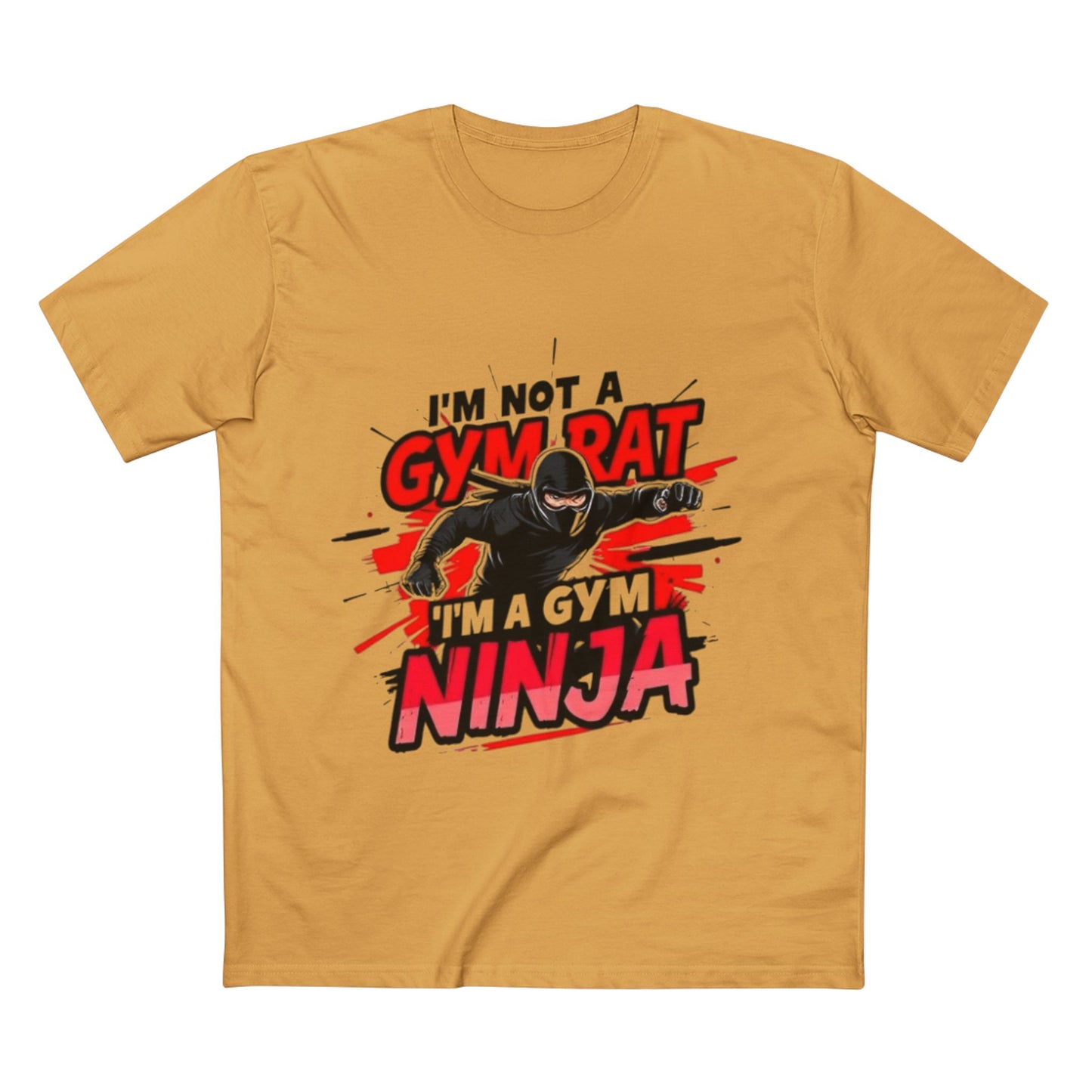 Men's Tee: Funny 'I'm Not a Gym Rat, I'm a Gym Ninja' Motivational T-Shirt