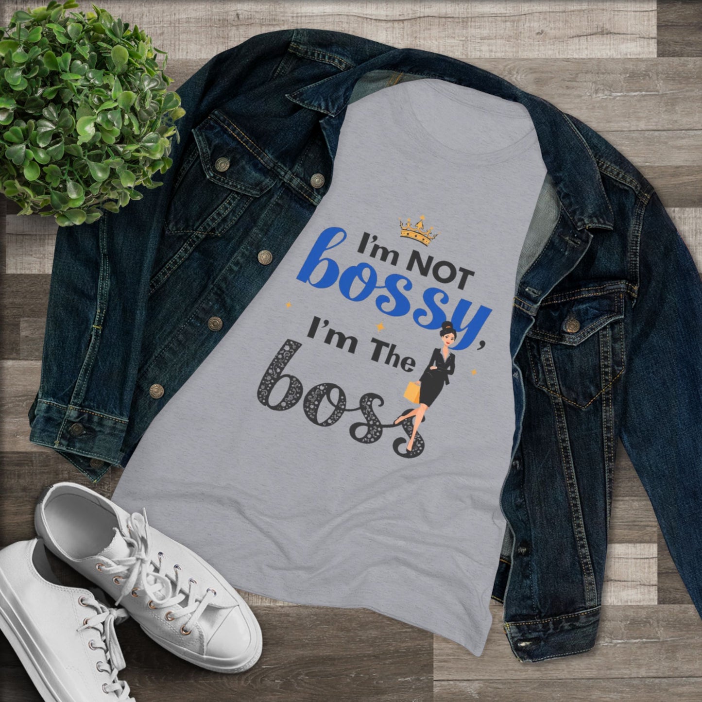 Women's Funny Gym Triblend Tee - "I'm Not Bossy, I Am The Boss"