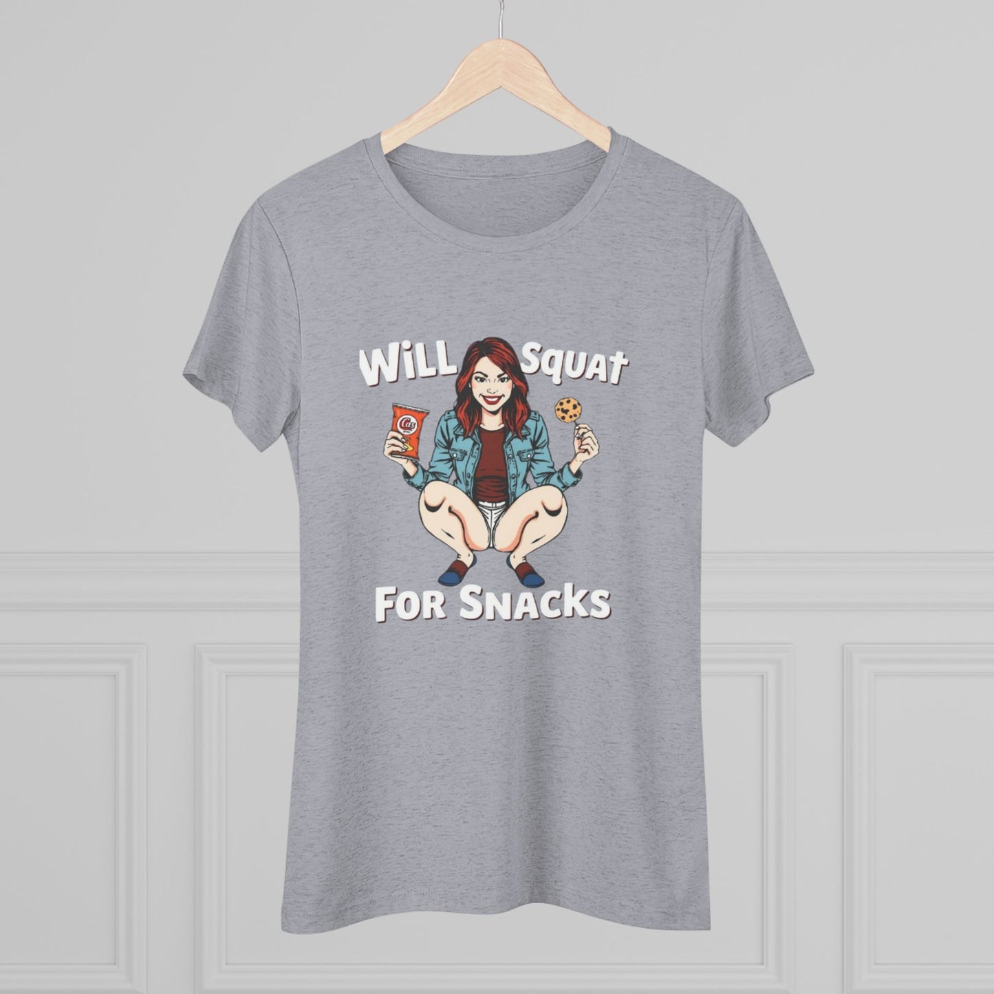 Funny Women's Tee - Will Squat For Snacks