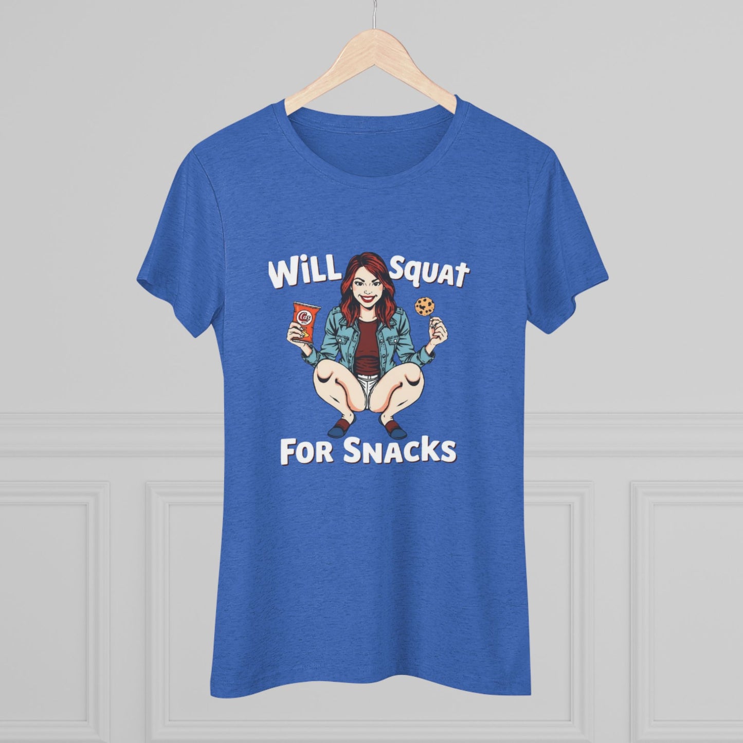 Funny Women's Tee - Will Squat For Snacks