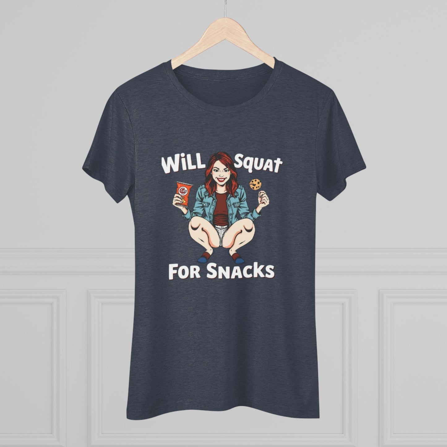 Funny Women's Tee - Will Squat For Snacks