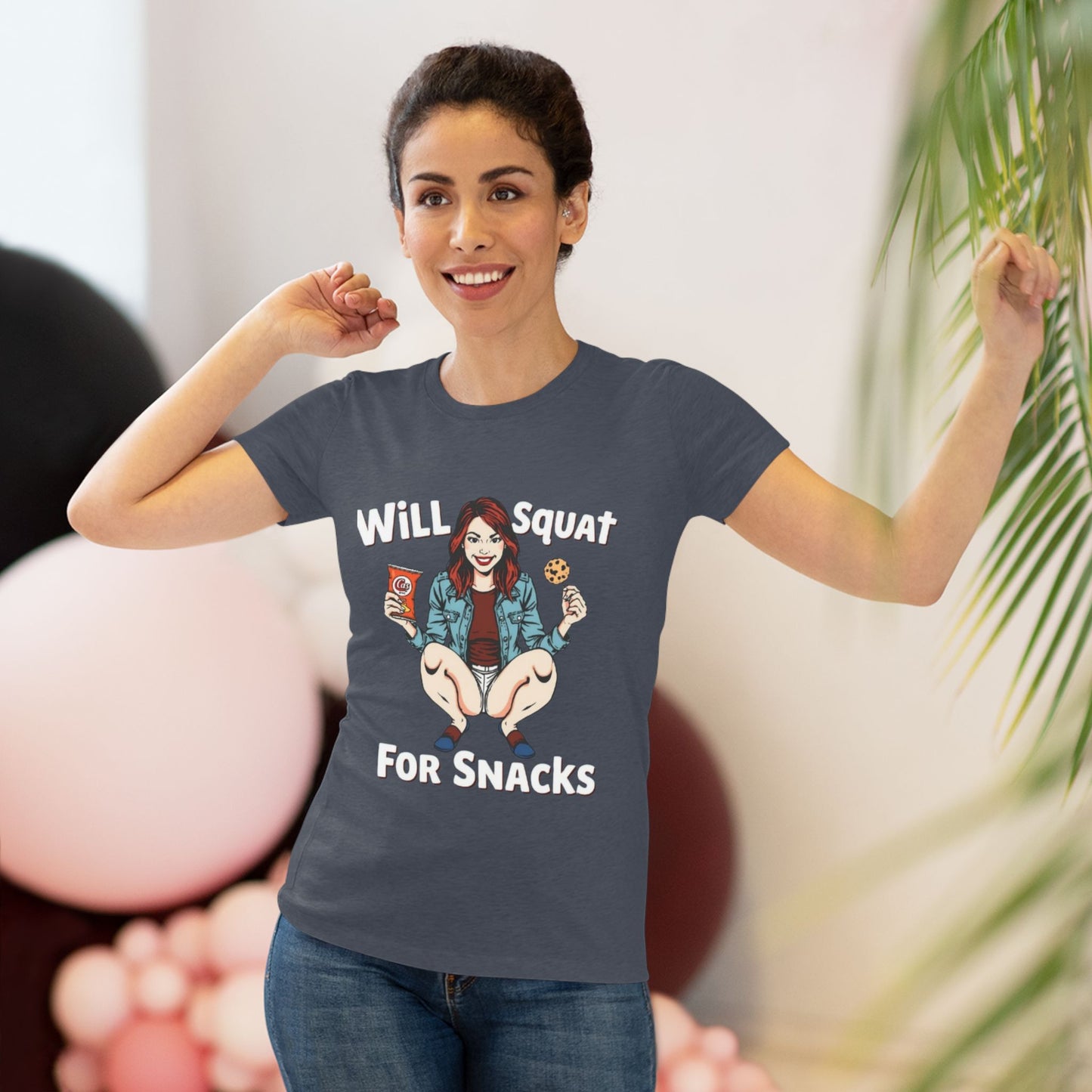 Funny Women's Tee - Will Squat For Snacks