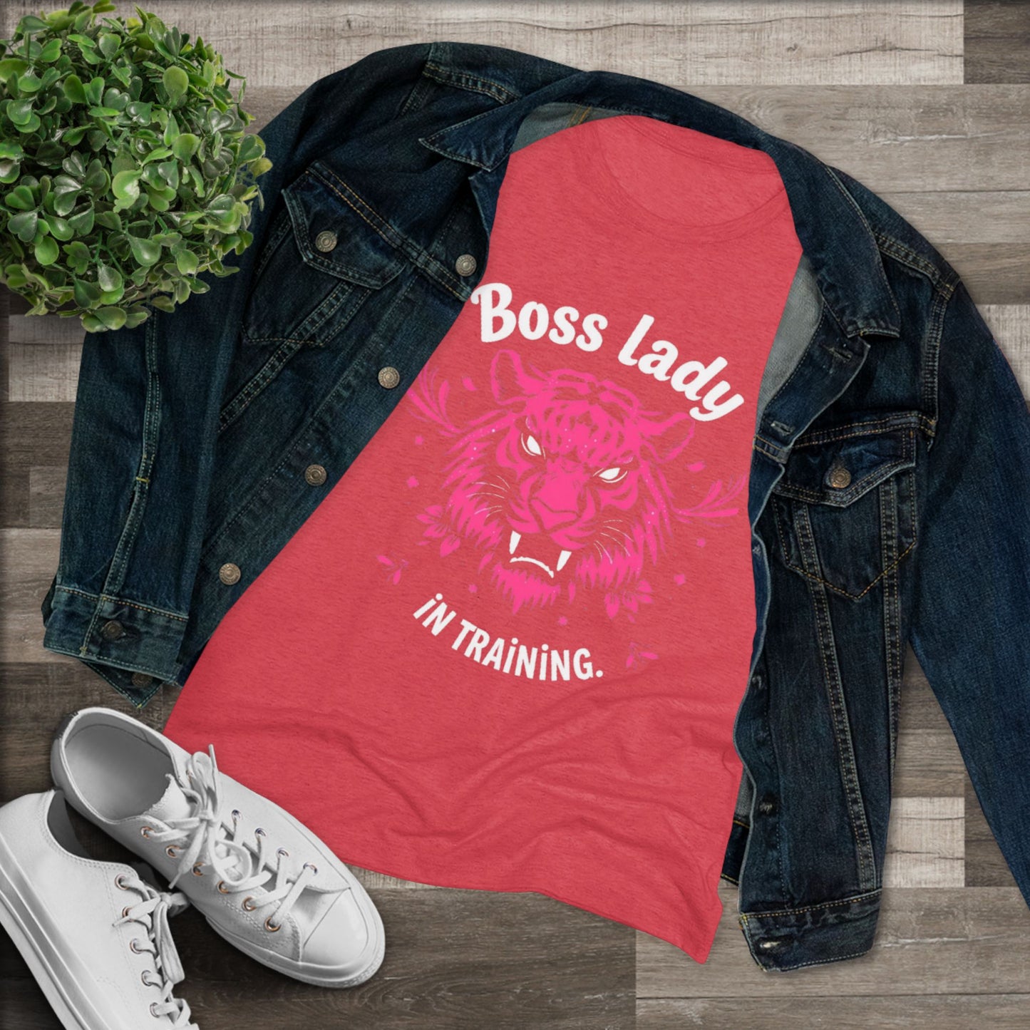 Women's Tee - Boss Lady in Training Funny Motivational Triblend Shirt