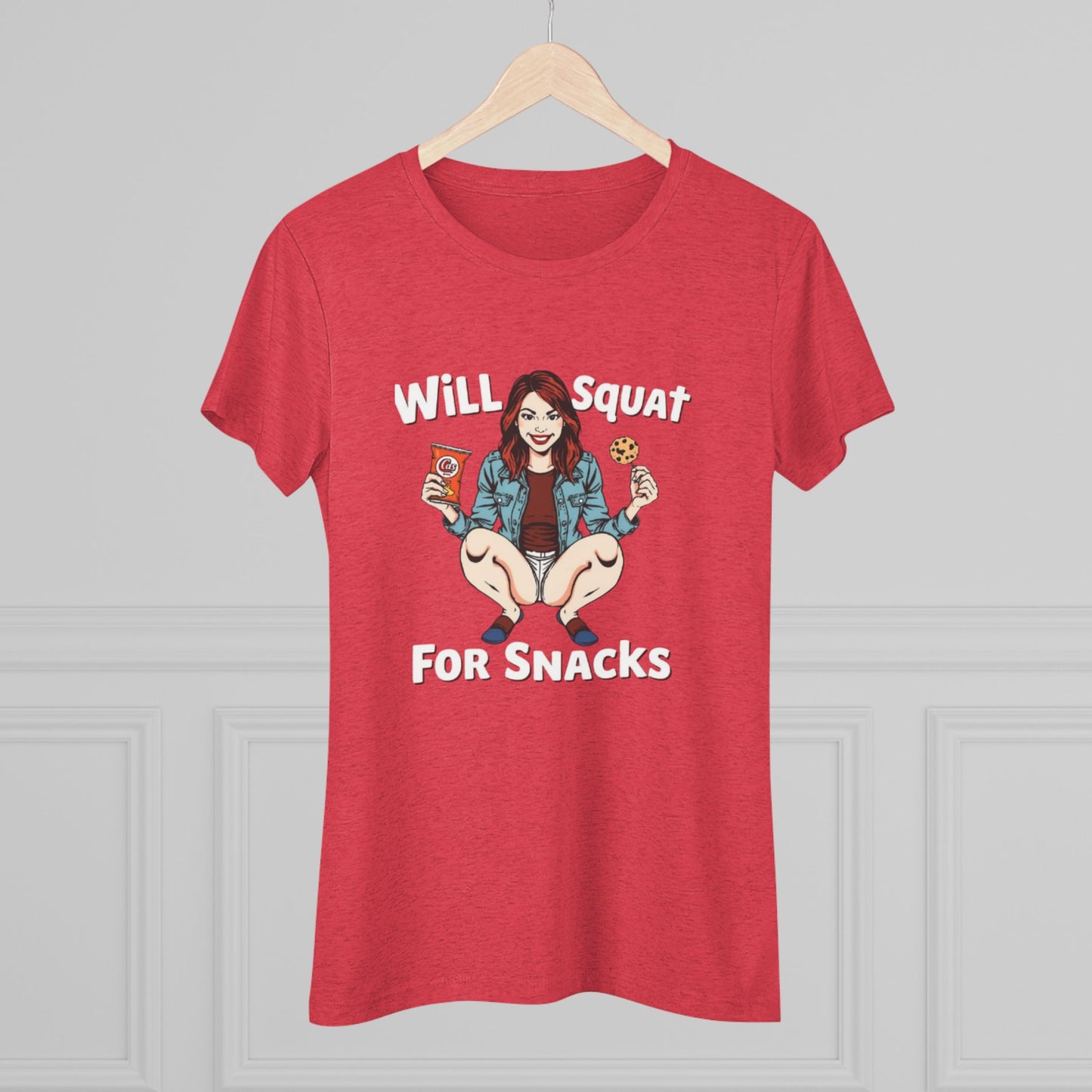 Funny Women's Tee - Will Squat For Snacks